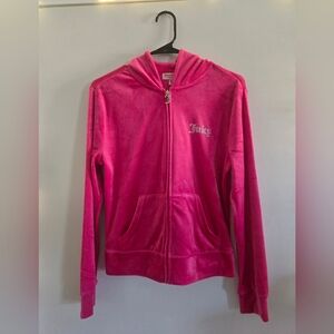 Juicy Couture - Juicy Velvet Hot Pink Zip Up Hoodie Size Medium